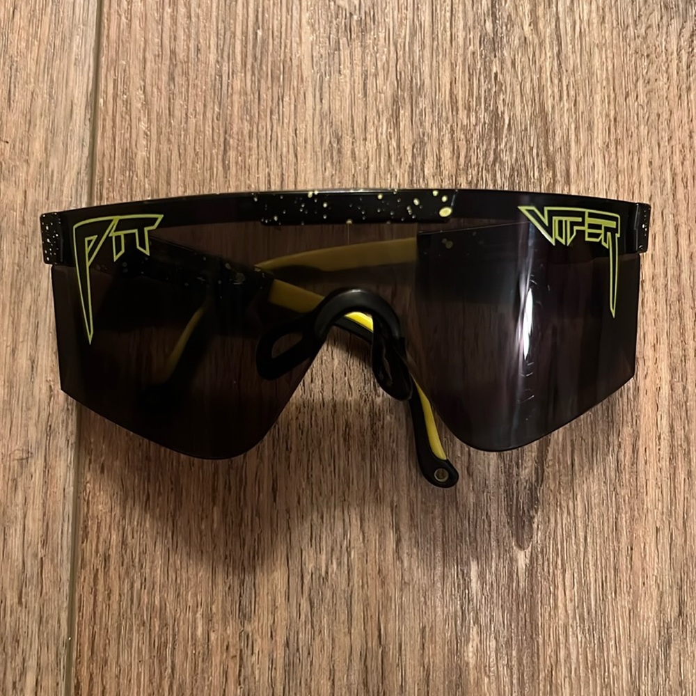 Yellow and total black Pit Viper sunglasses